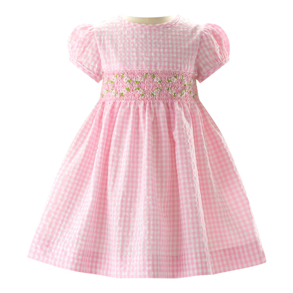 Pink Gingham Smocked Dress & Bloomers