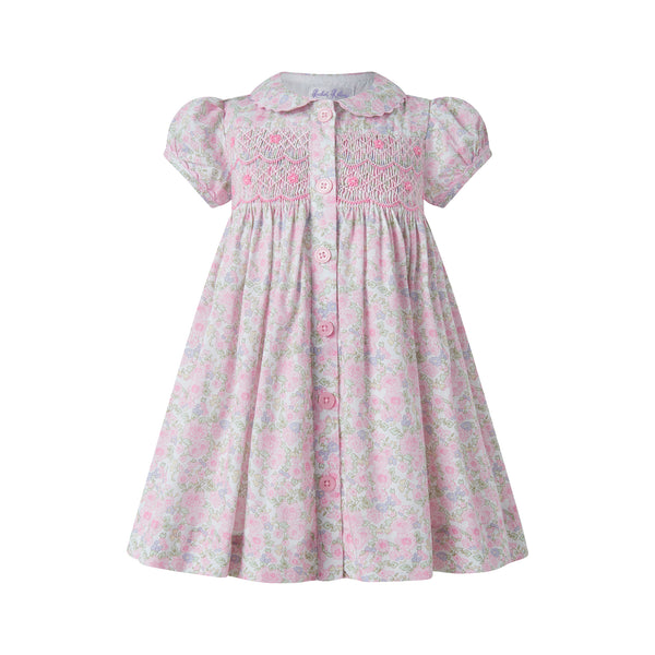 Ditsy Bloom Smocked Button-Front Dress & Bloomers