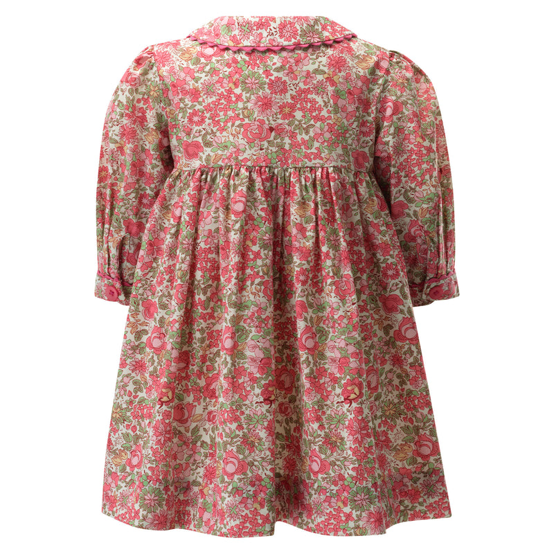 Pink Petal Blossom Smocked Button-front Dress & Bloomers