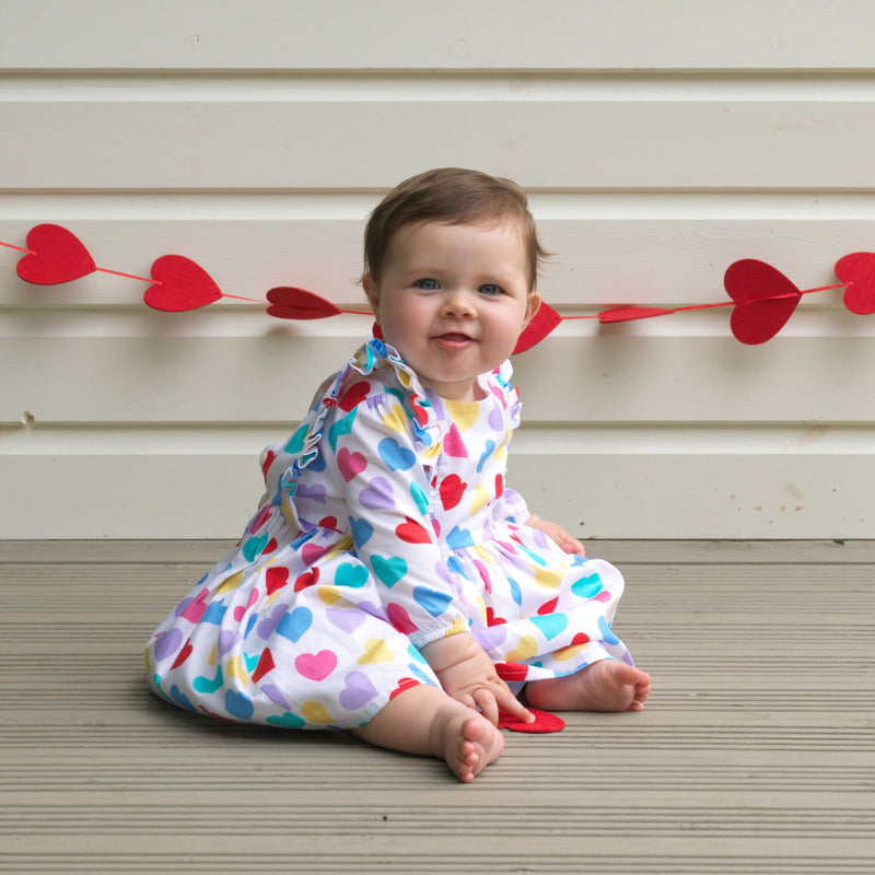 Confetti Heart Frill Dress & Bloomers