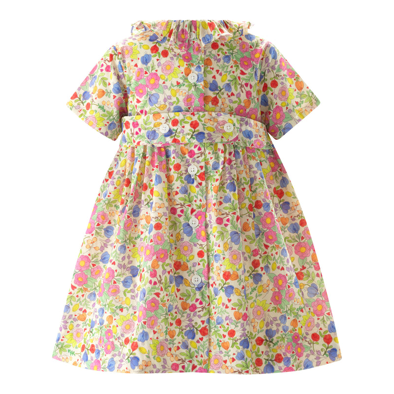 Floral Hearts Frill Collar Dress