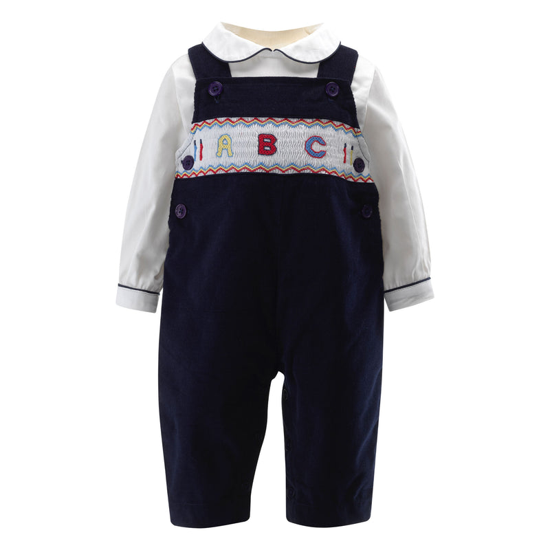 ABC Smocked Overall Set