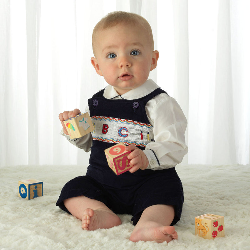 ABC Smocked Overall Set