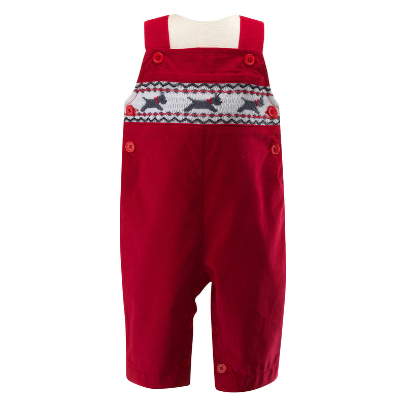 Scottie Dog Smocked Overall Set