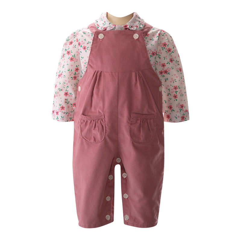 Floral Blouse & Dungaree Set