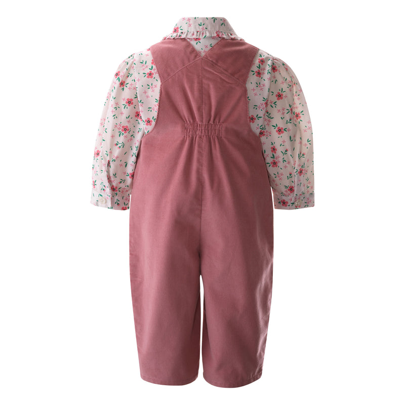 Floral Blouse & Dungaree Set