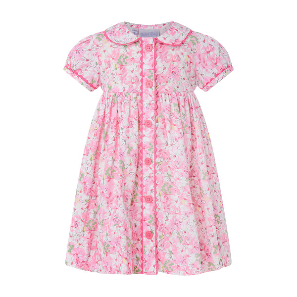 Daisy Button-front Dress & Bloomers, Pink