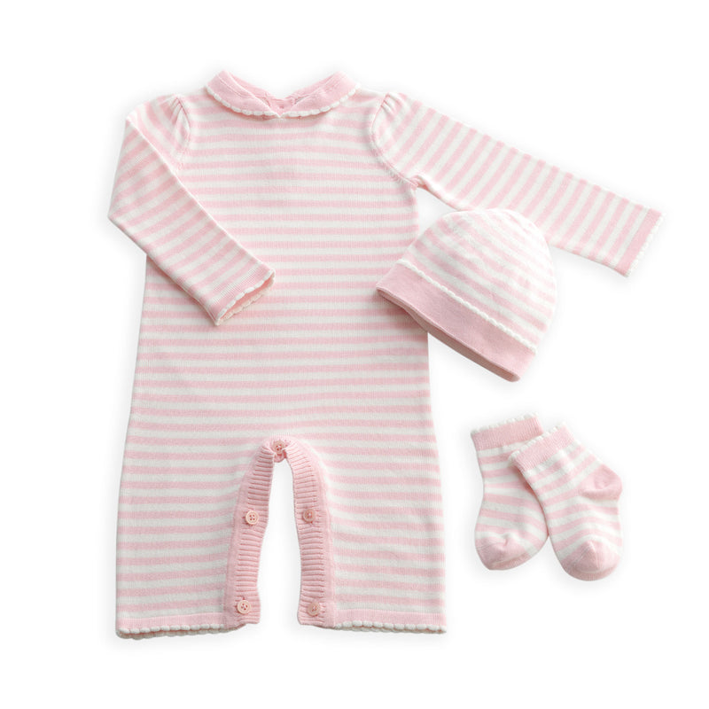 Knit Playsuit Gift Set, Pink