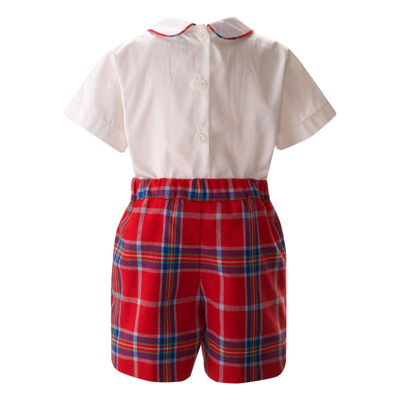 Tartan Shirt and Short Set, Red