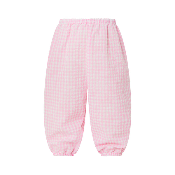 Pink Gingham Pull-on Trousers