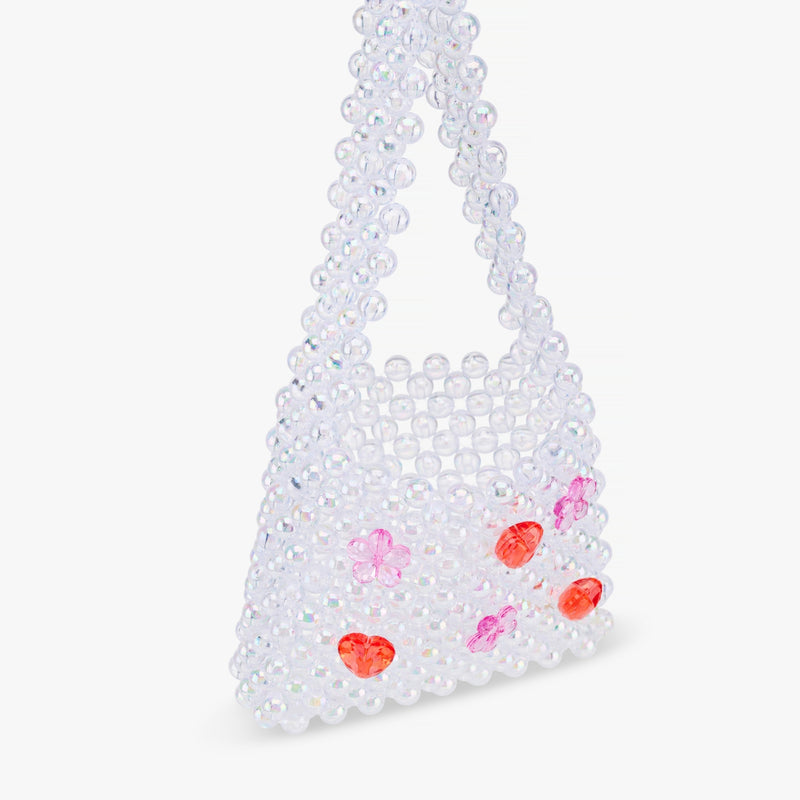 Iridescent Beaded Heart Gem Bag