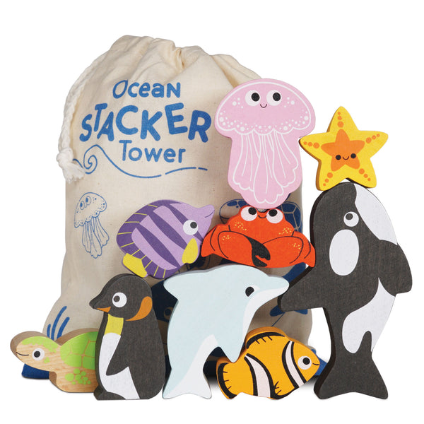 Ocean Life Stacking Animals & Bag