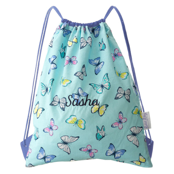 Personalised Butterfly Print Drawstring Bag