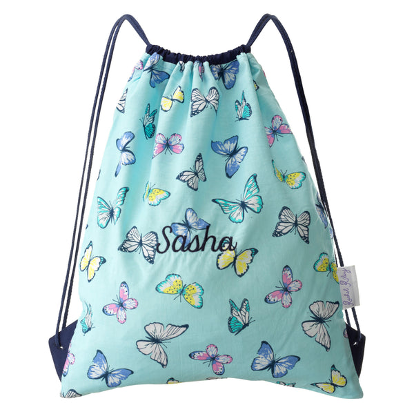 Personalised Butterfly Print Drawstring Bag