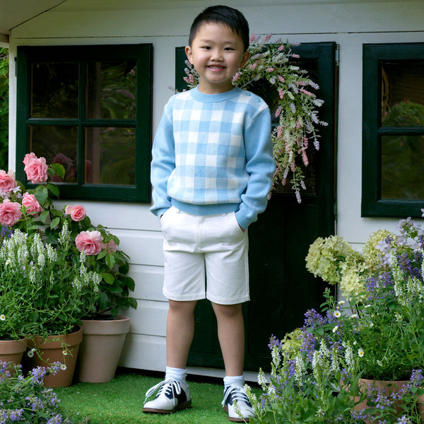 Blue Gingham Sweater