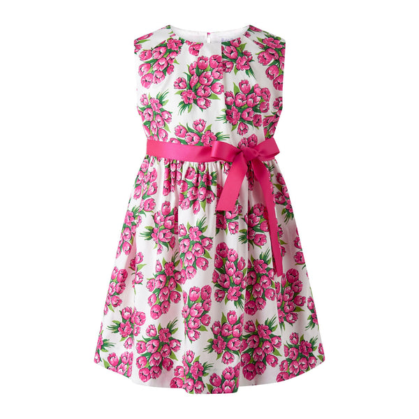 Tulip Bouquet Sash Dress, Pink