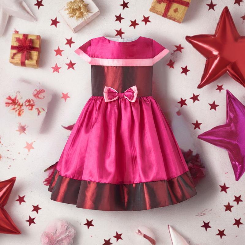 Pink Stripe Taffeta Party Dress