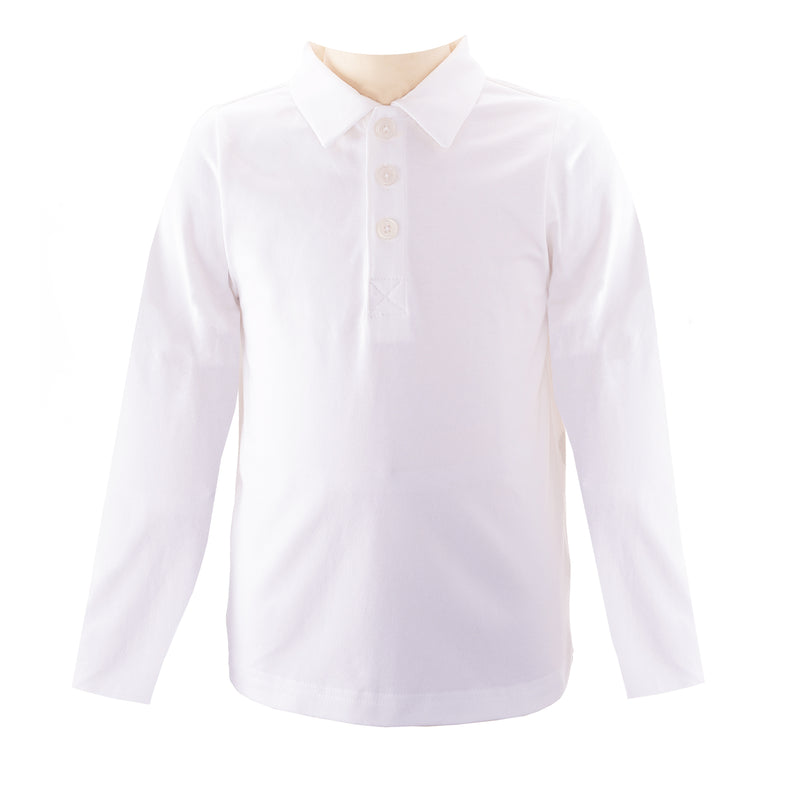 Long Sleeved Polo, Ivory