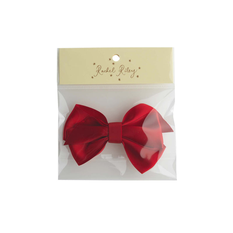 Red Satin Ribbon Hairbow